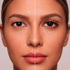 Antes e depois dos cílios magnéticos Cortezzo modelo Aurora, comparação mostrando olhar natural e olhar com volume