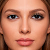 Antes e depois dos cílios magnéticos Cortezzo modelo Jasmim, comparação mostrando olhar natural e olhar com volume