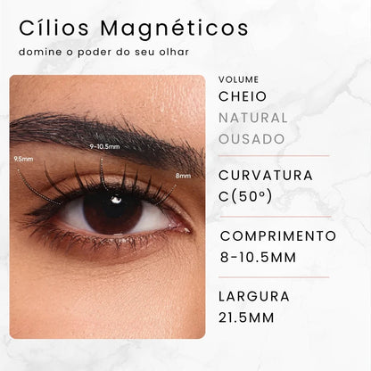 Especificações técnicas dos cílios magnéticos Aurora