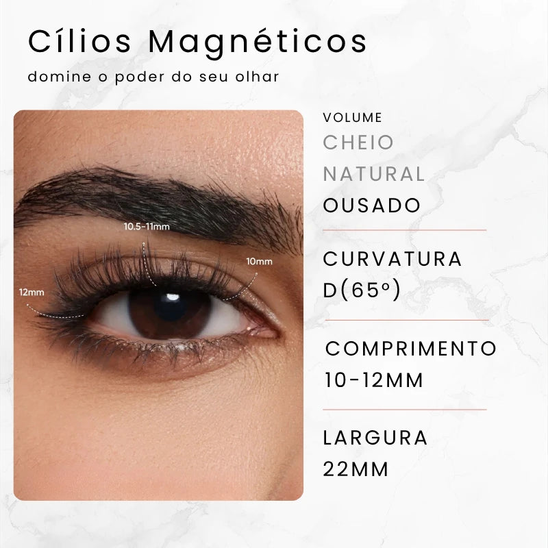 Especificações técnicas dos cílios magnéticos Luna