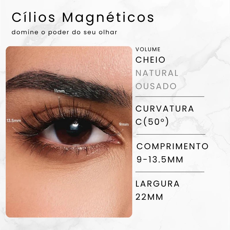 Especificações dos cílios magnéticos modelo Lírio Cortezzo