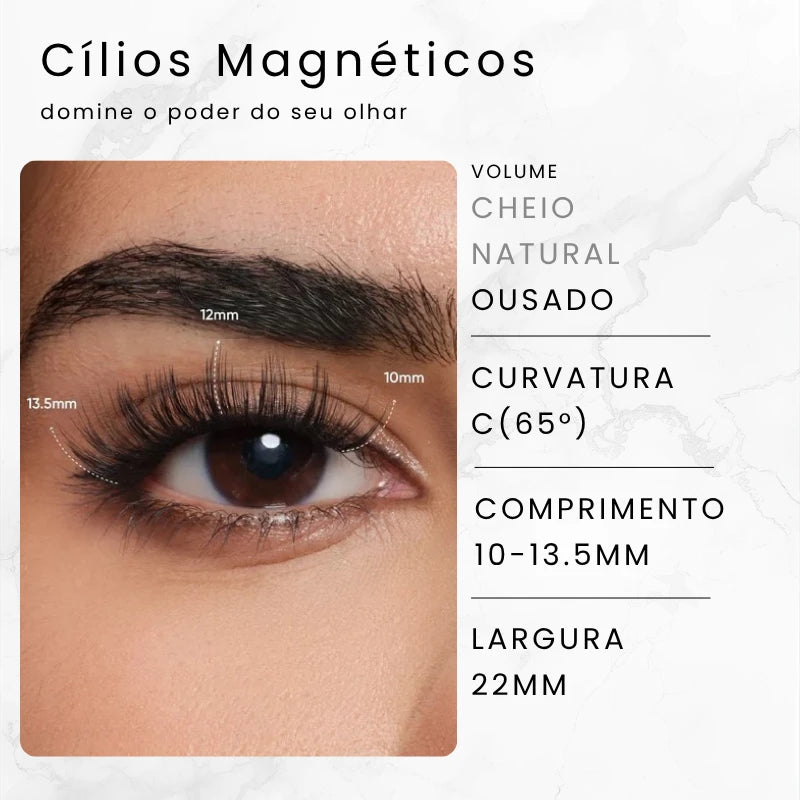 Especificações dos cílios magnéticos modelo Tulipa