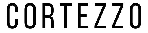 Logo escrito cortezzo em preto com fundo branco