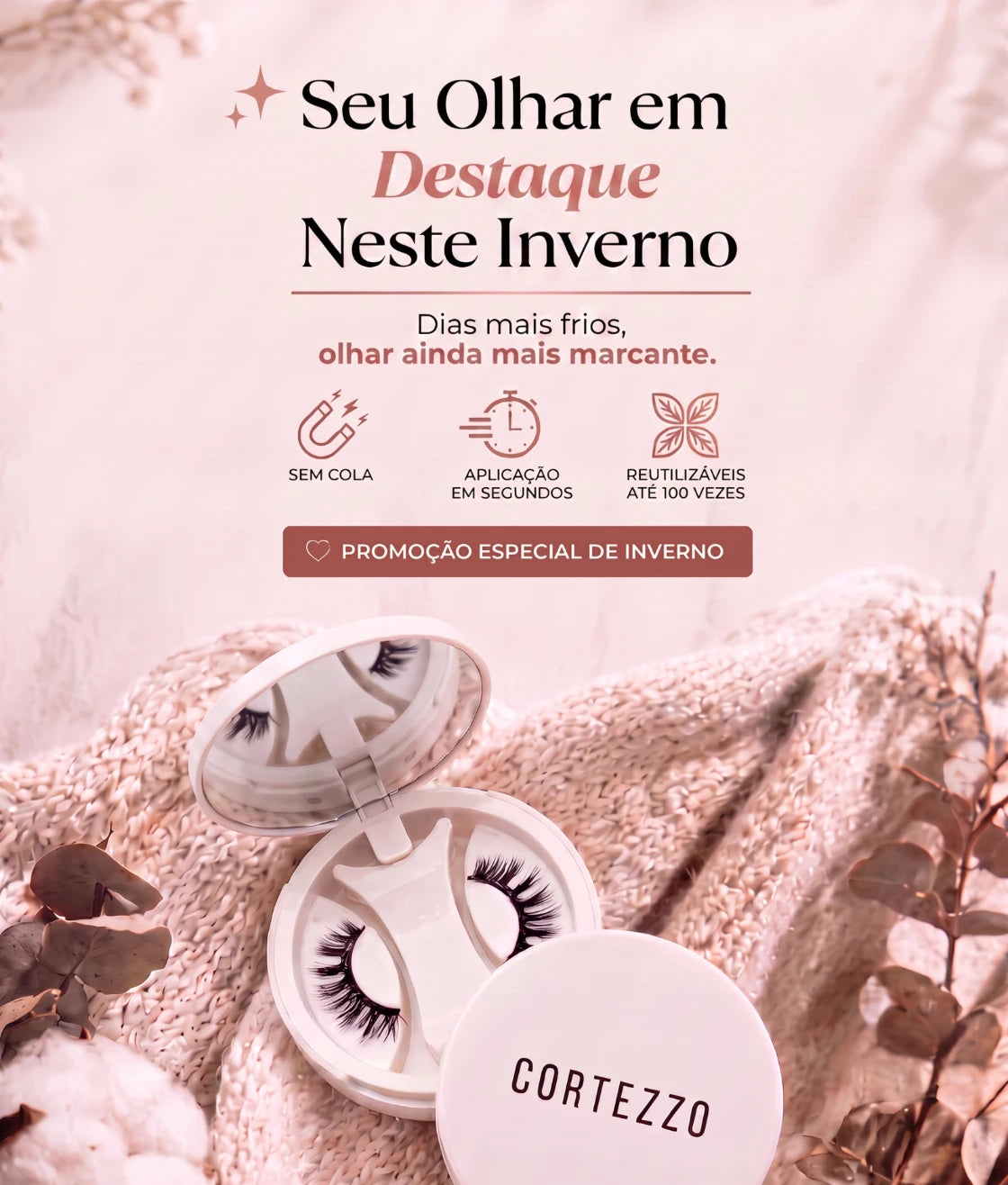 Banner Inverno Cortezzo – Cílios Magnéticos, beleza sem esforço
