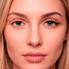Antes e depois dos cílios magnéticos Cortezzo modelo Maya, comparação mostrando olhar natural e olhar com volume