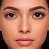 Antes e depois dos cílios magnéticos Cortezzo modelo Íris, comparação mostrando olhar natural e olhar com volume